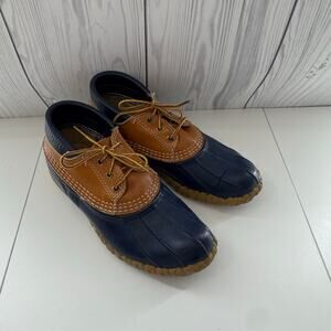 VTG. LL BEAN Women’s Sz 10/Men’s Size 8 Rubber Gum Shoes Made USA Brown Blue